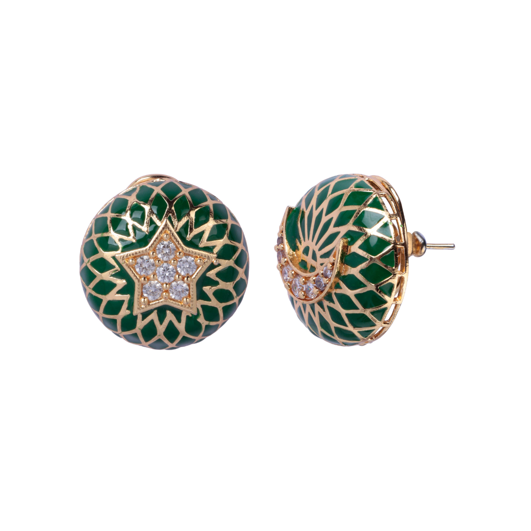 Enamel Star + Moon Studs