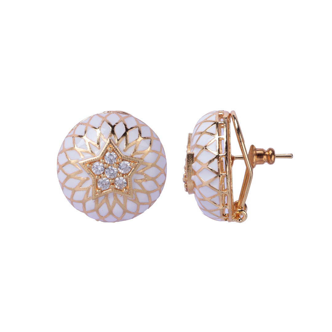 Enamel Star + Moon Studs