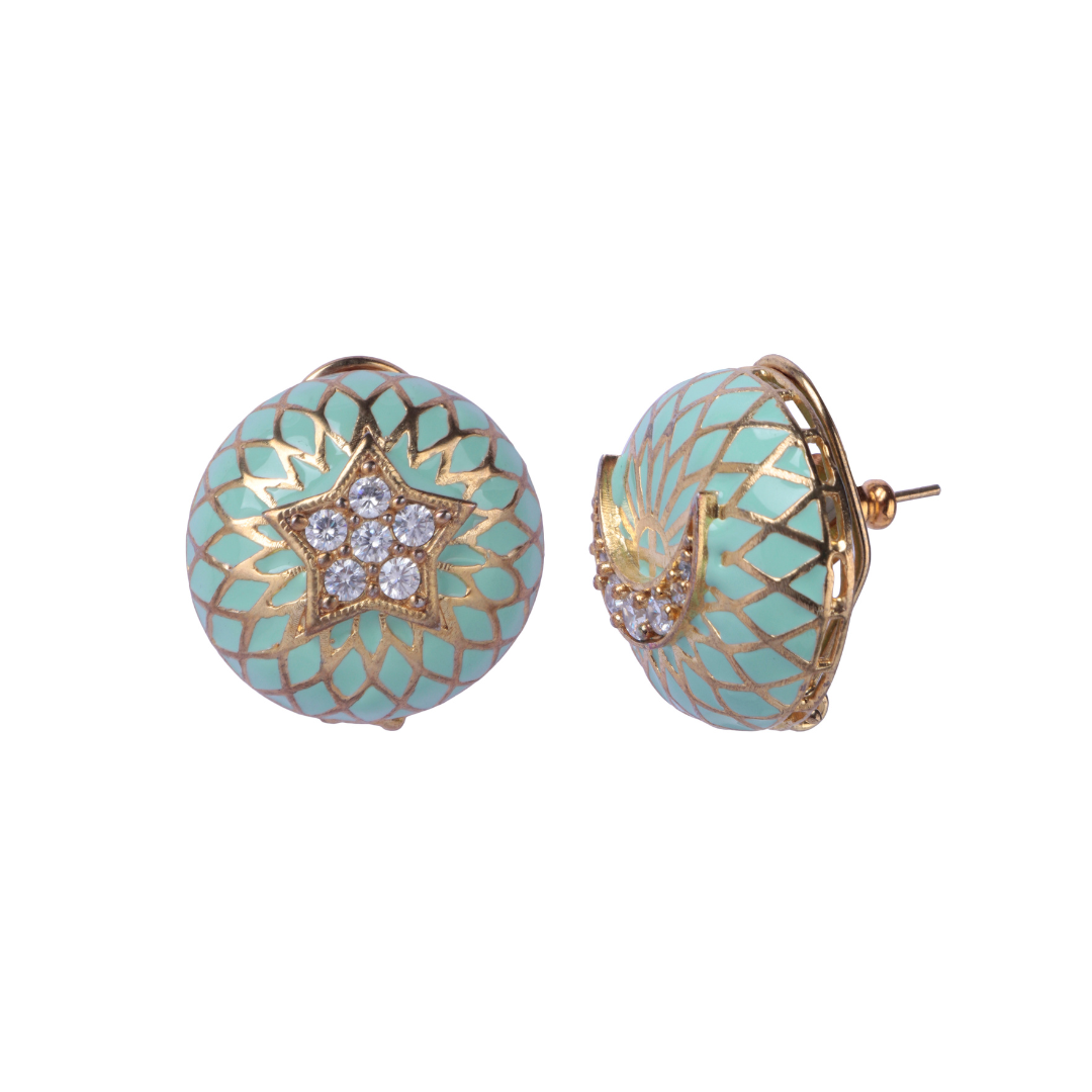 Enamel Star + Moon Studs
