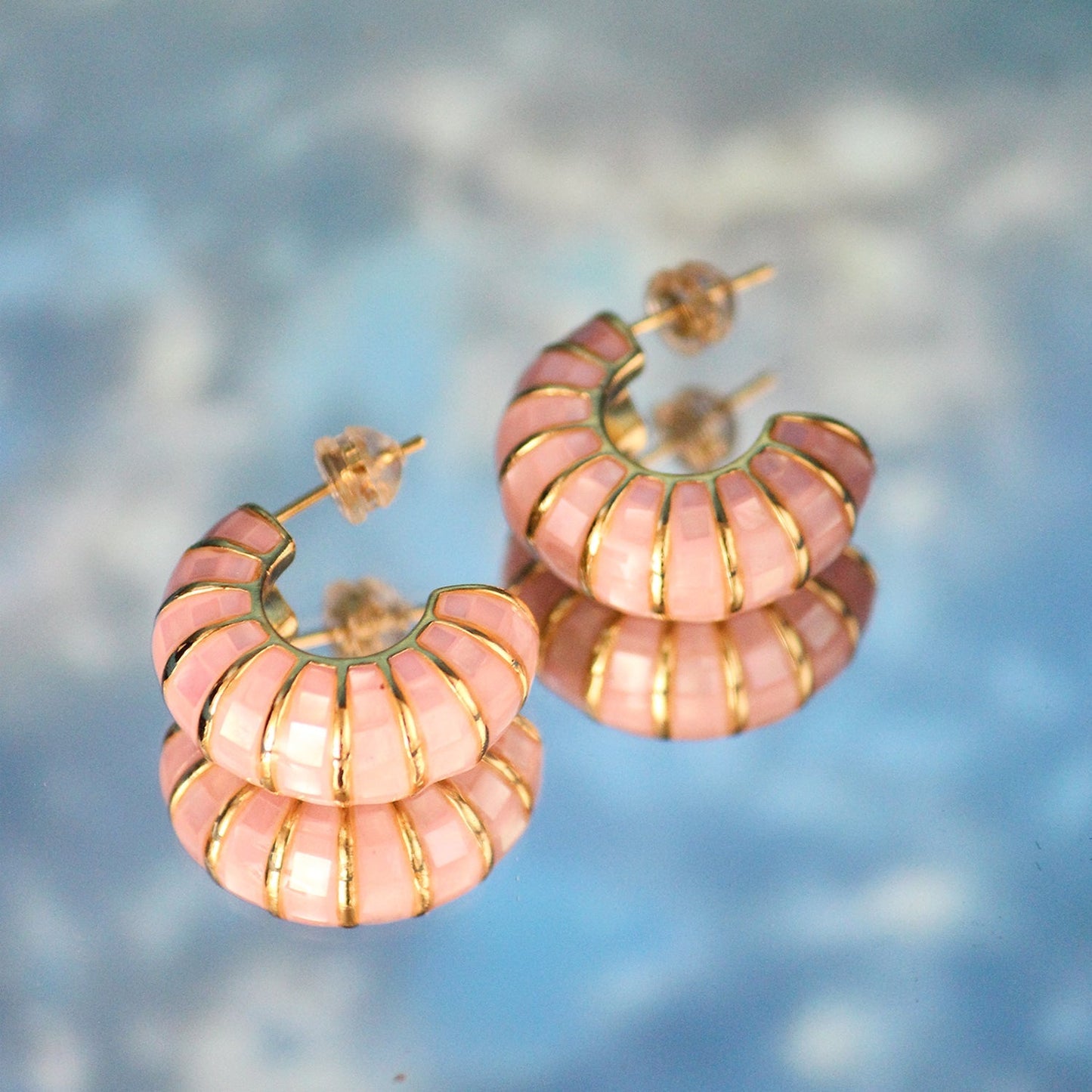 Mother of Pearl Hoops