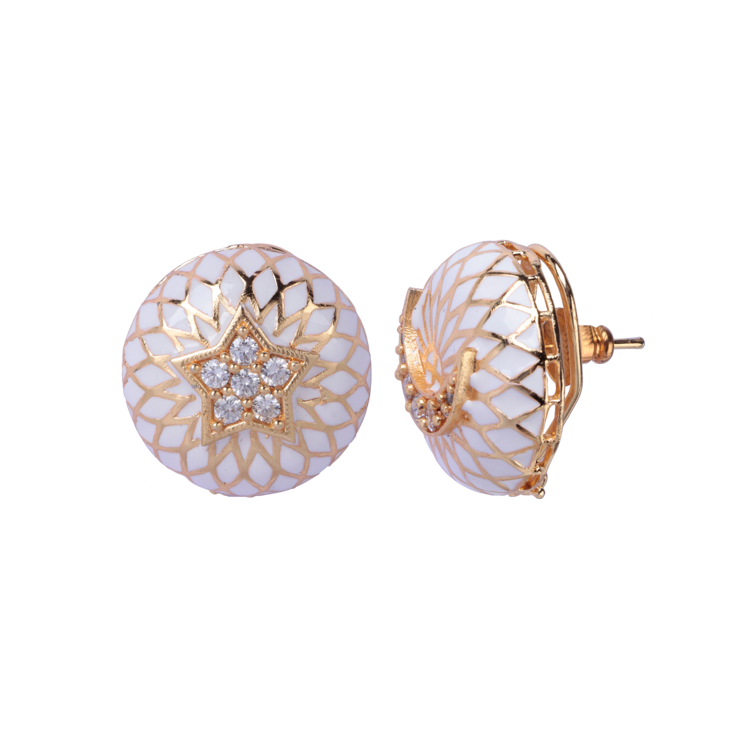 Enamel Star + Moon Studs