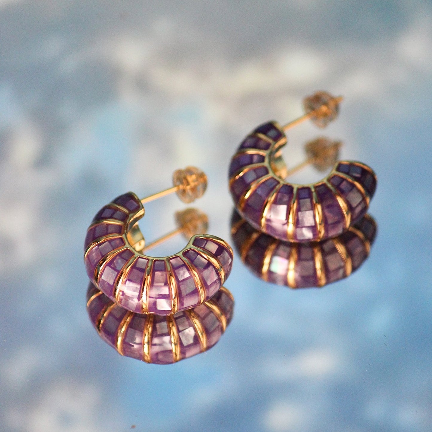 Mother of Pearl Hoops