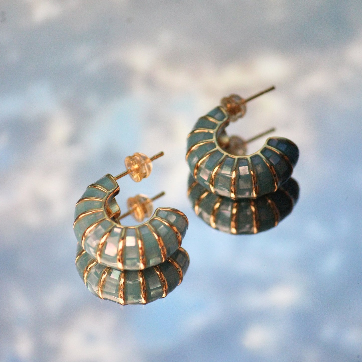 Mother of Pearl Hoops