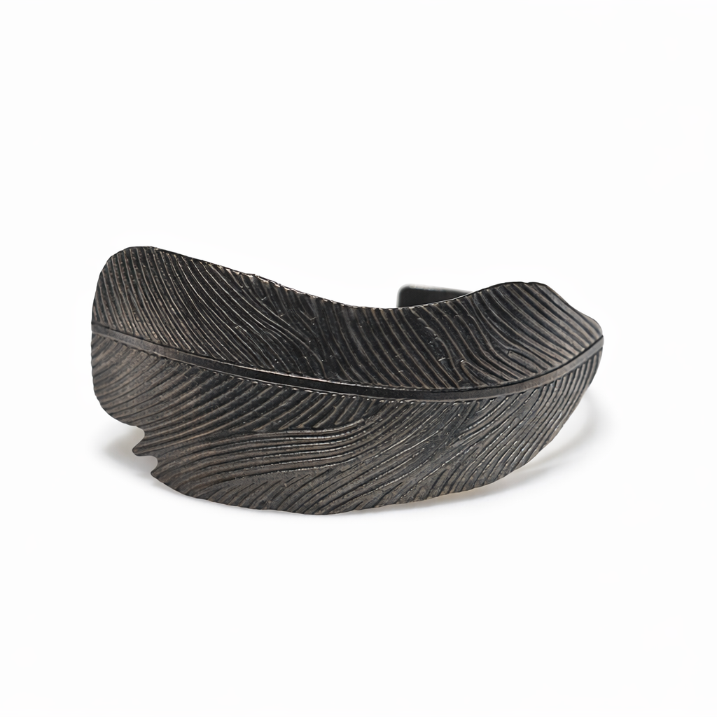 Single Feather Cuff in Black
