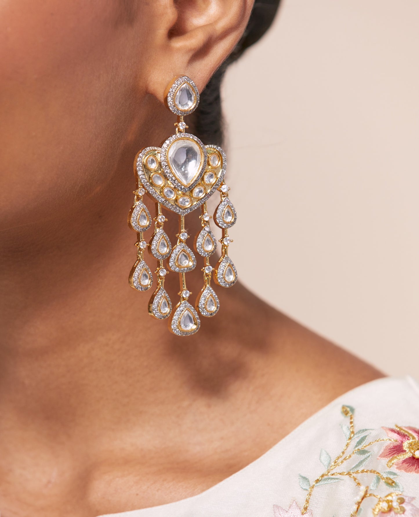 Swarovski Drops Golden Earrings
