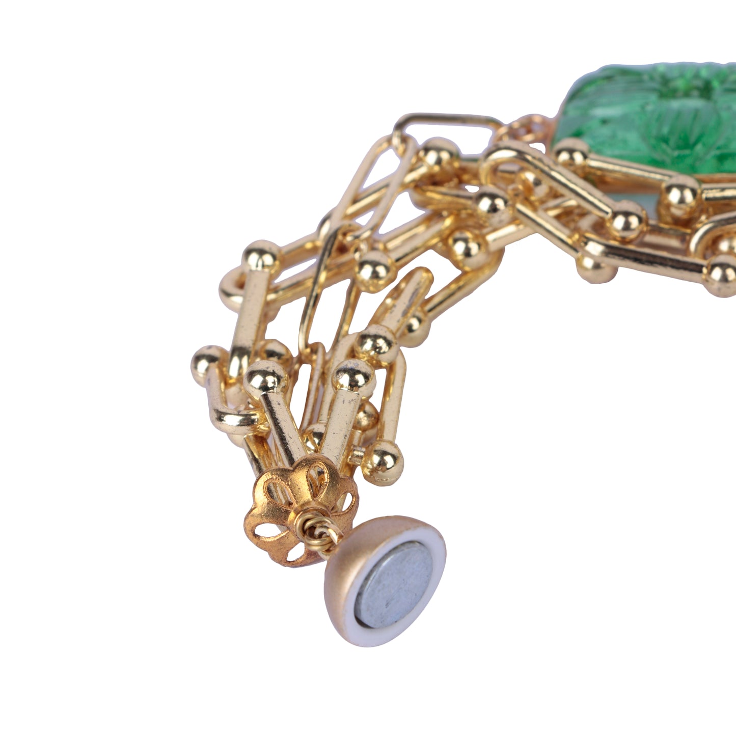 Green Carving Magnet Bracelet
