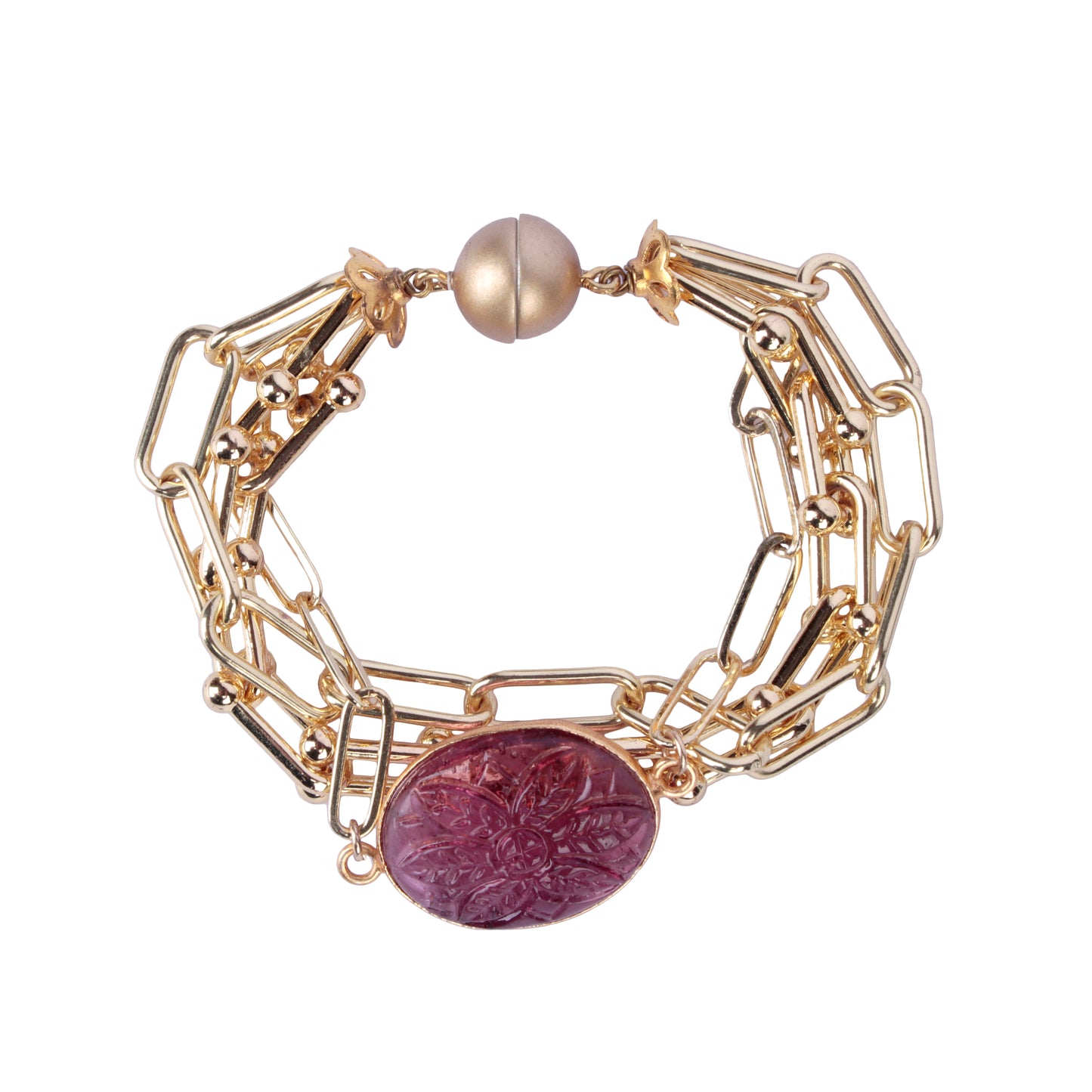 Pink Carving Magnet Bracelet