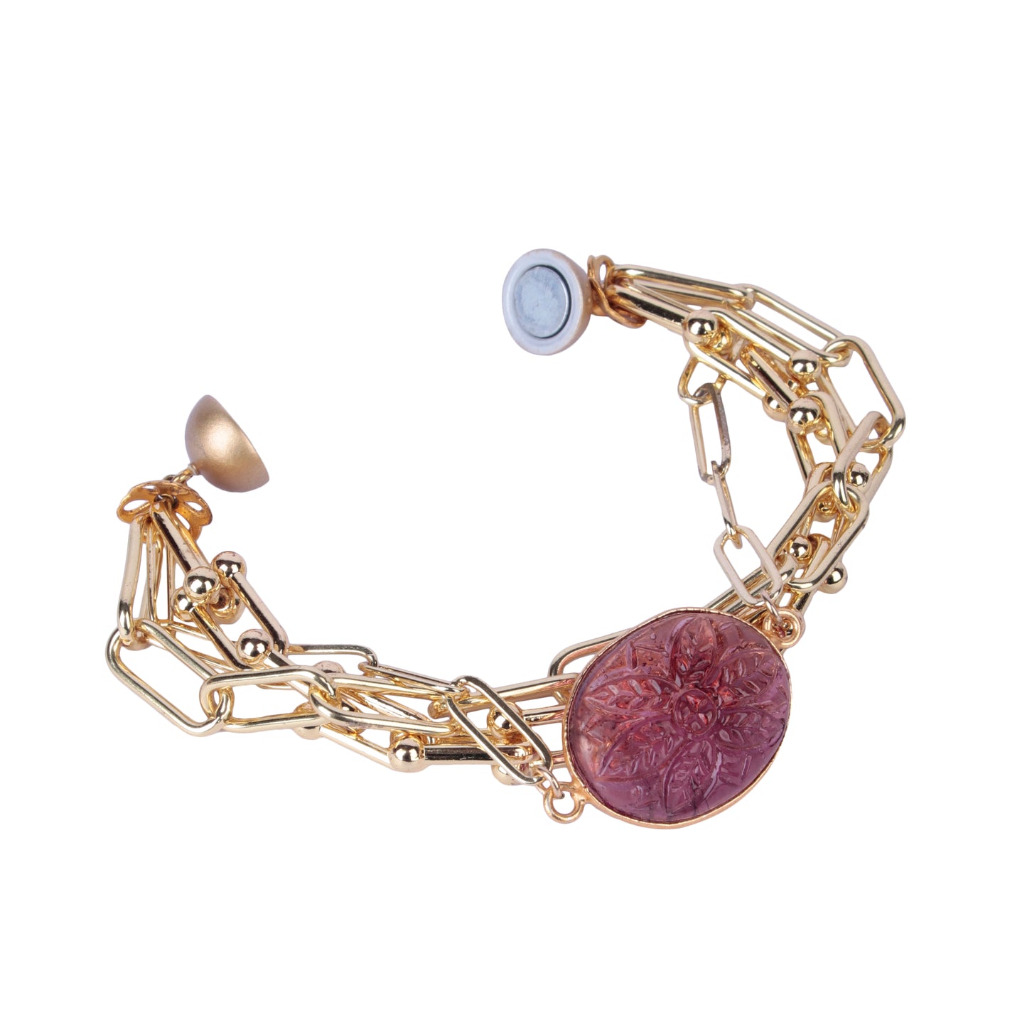 Pink Carving Magnet Bracelet