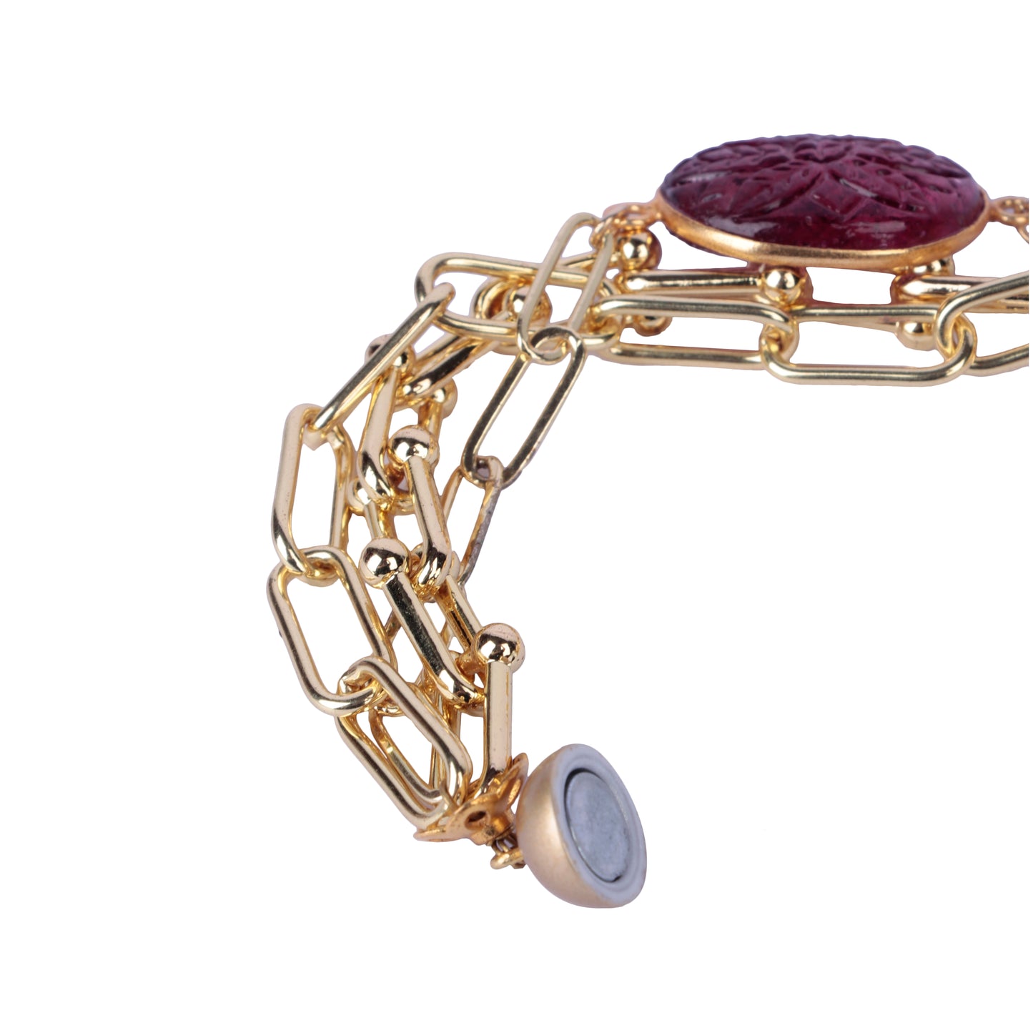 Pink Carving Magnet Bracelet