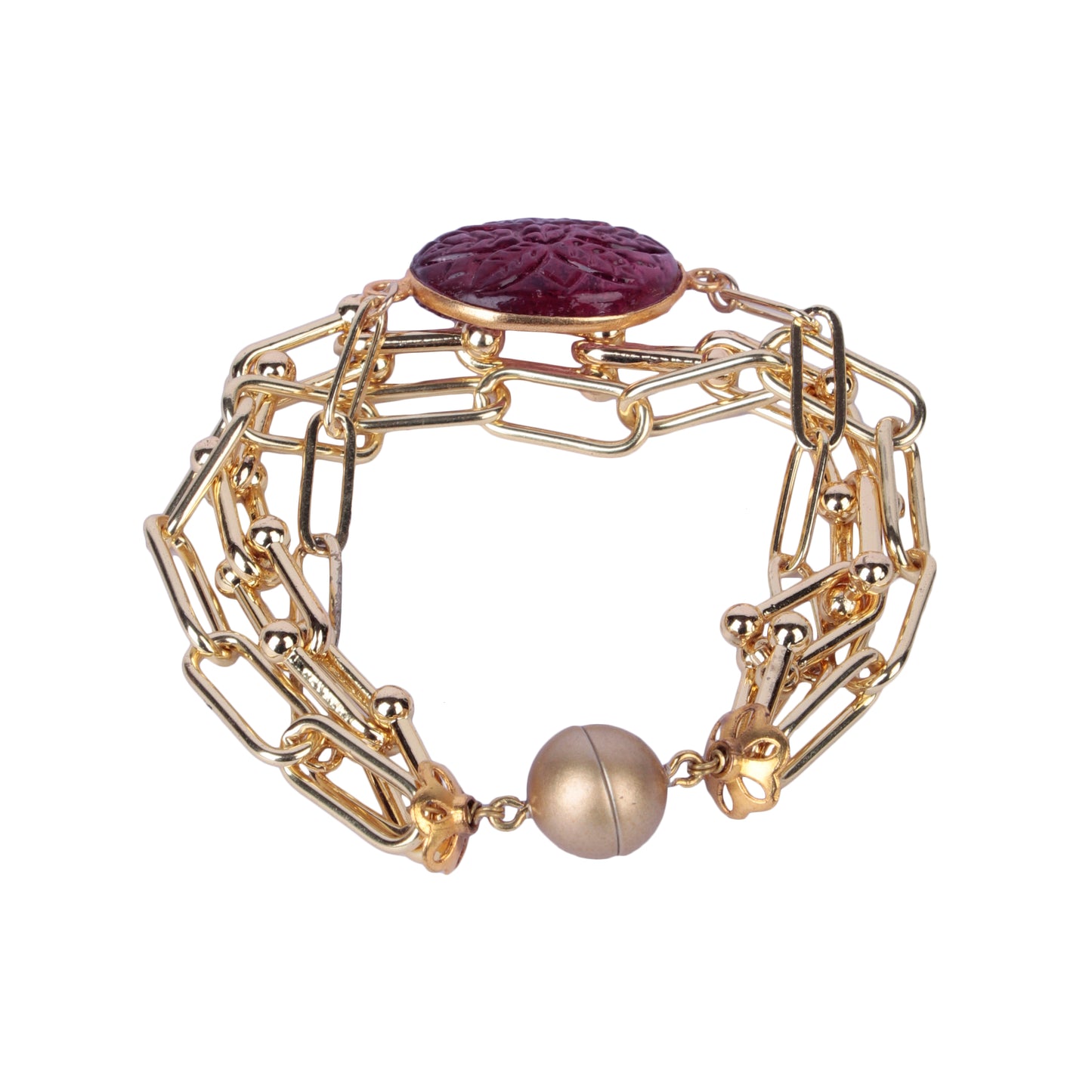 Pink Carving Magnet Bracelet