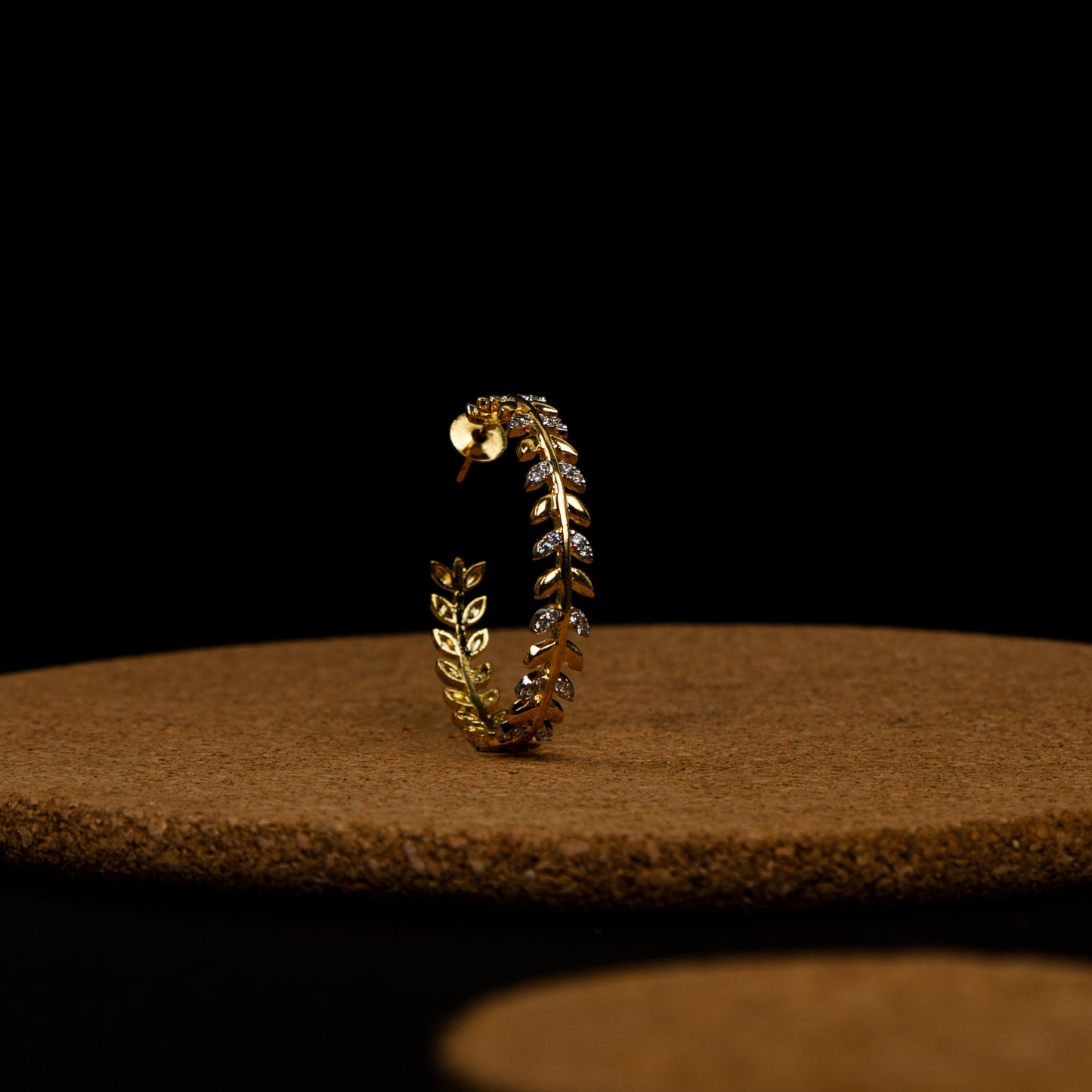 Zircon Leaf Hoops