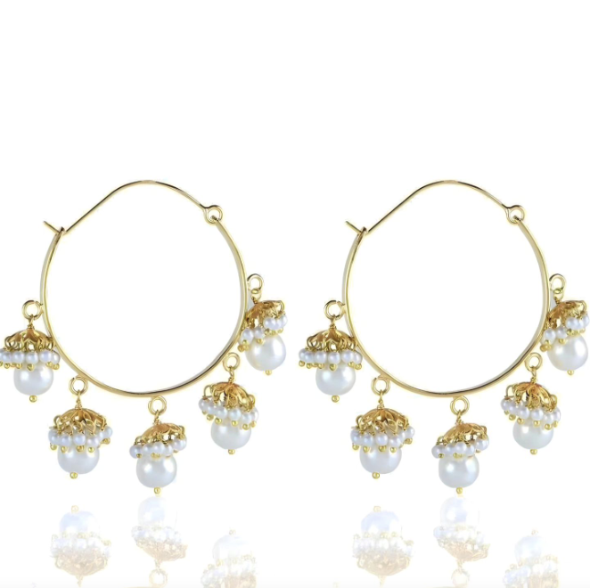 Pearl Cap Hoops