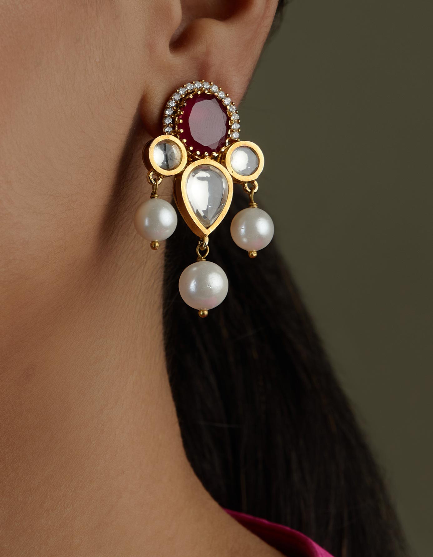 Kundan Pearl Earrings