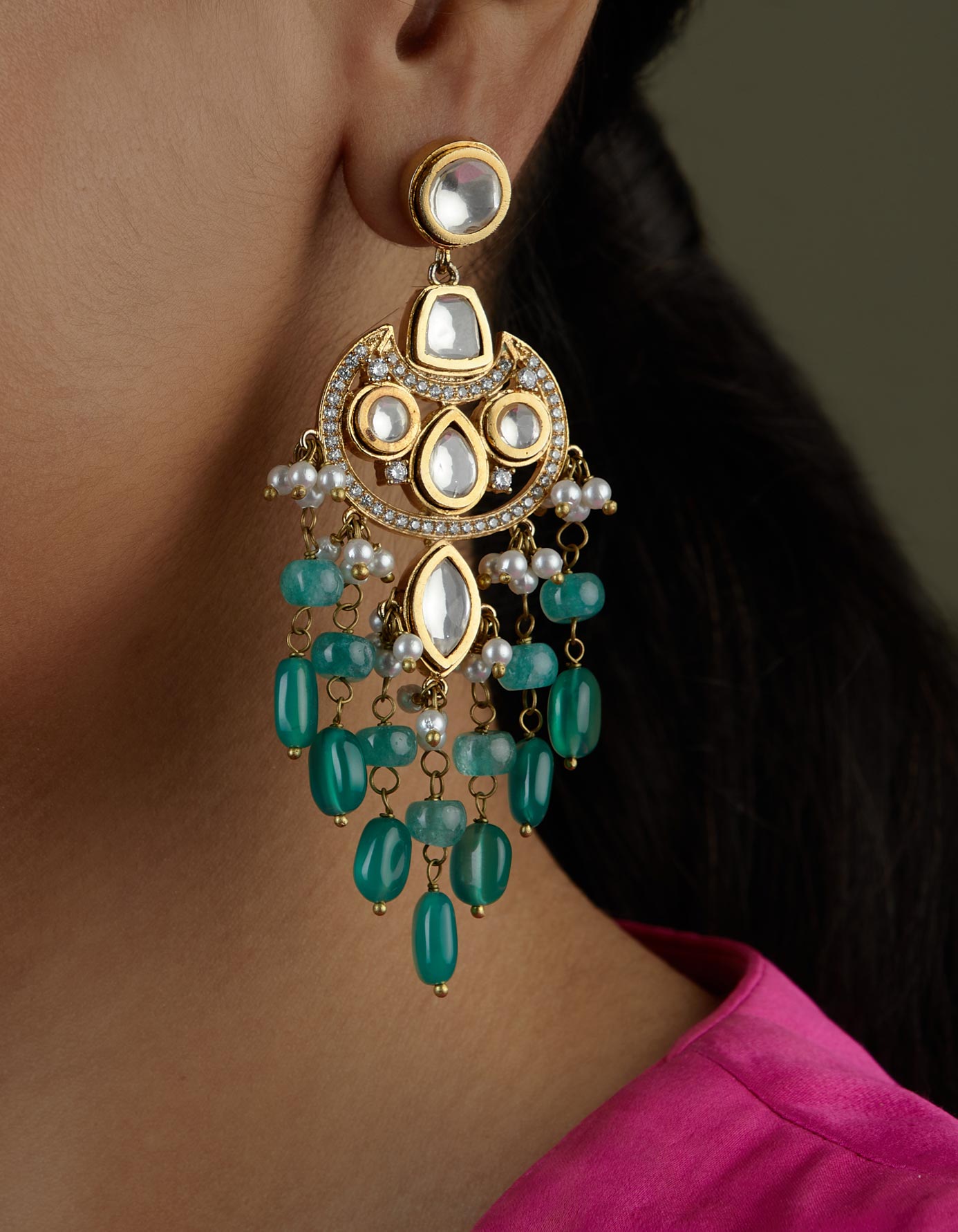 Kundan Drop Earrings
