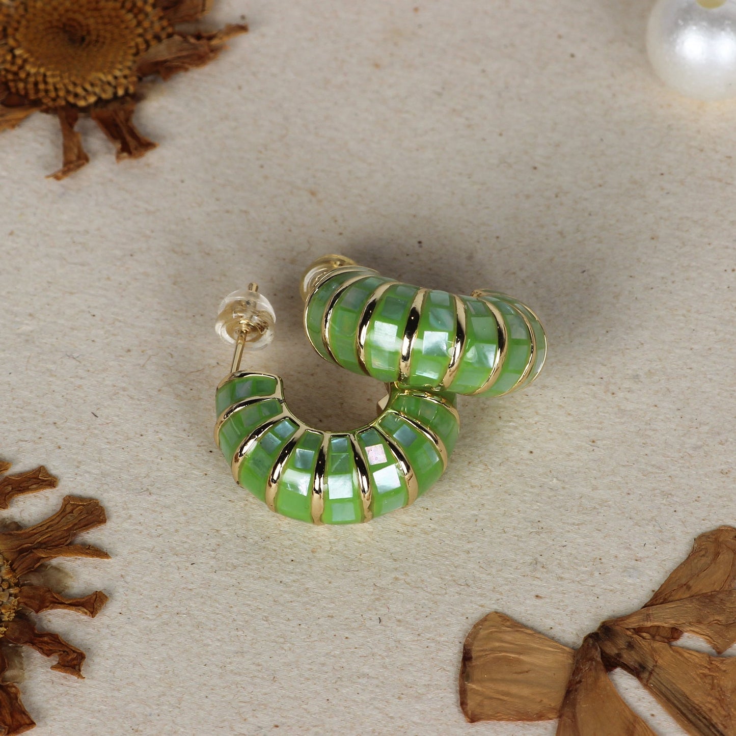 Mother of Pearl Hoops
