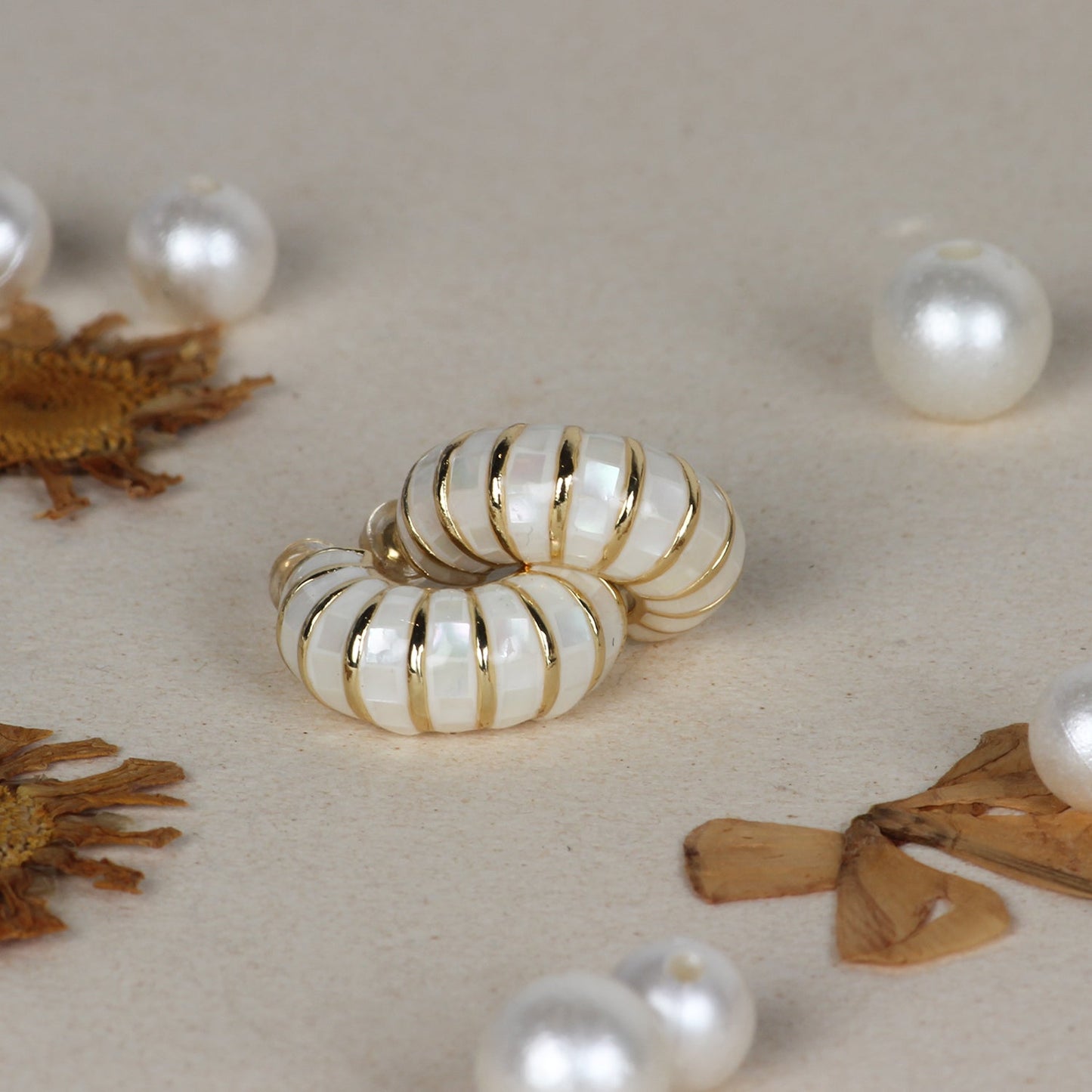 Mother of Pearl Hoops