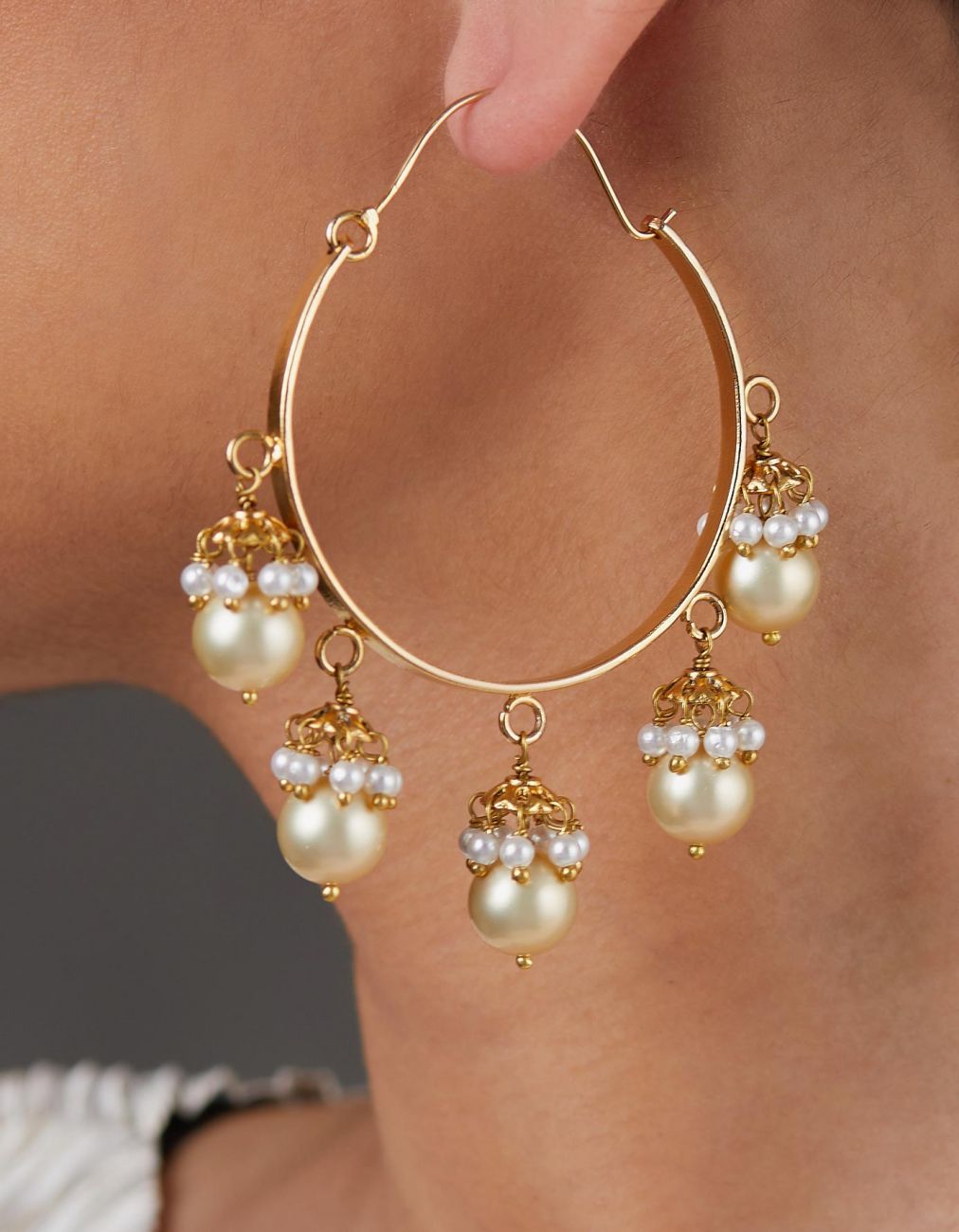 Pearl Cap Hoops