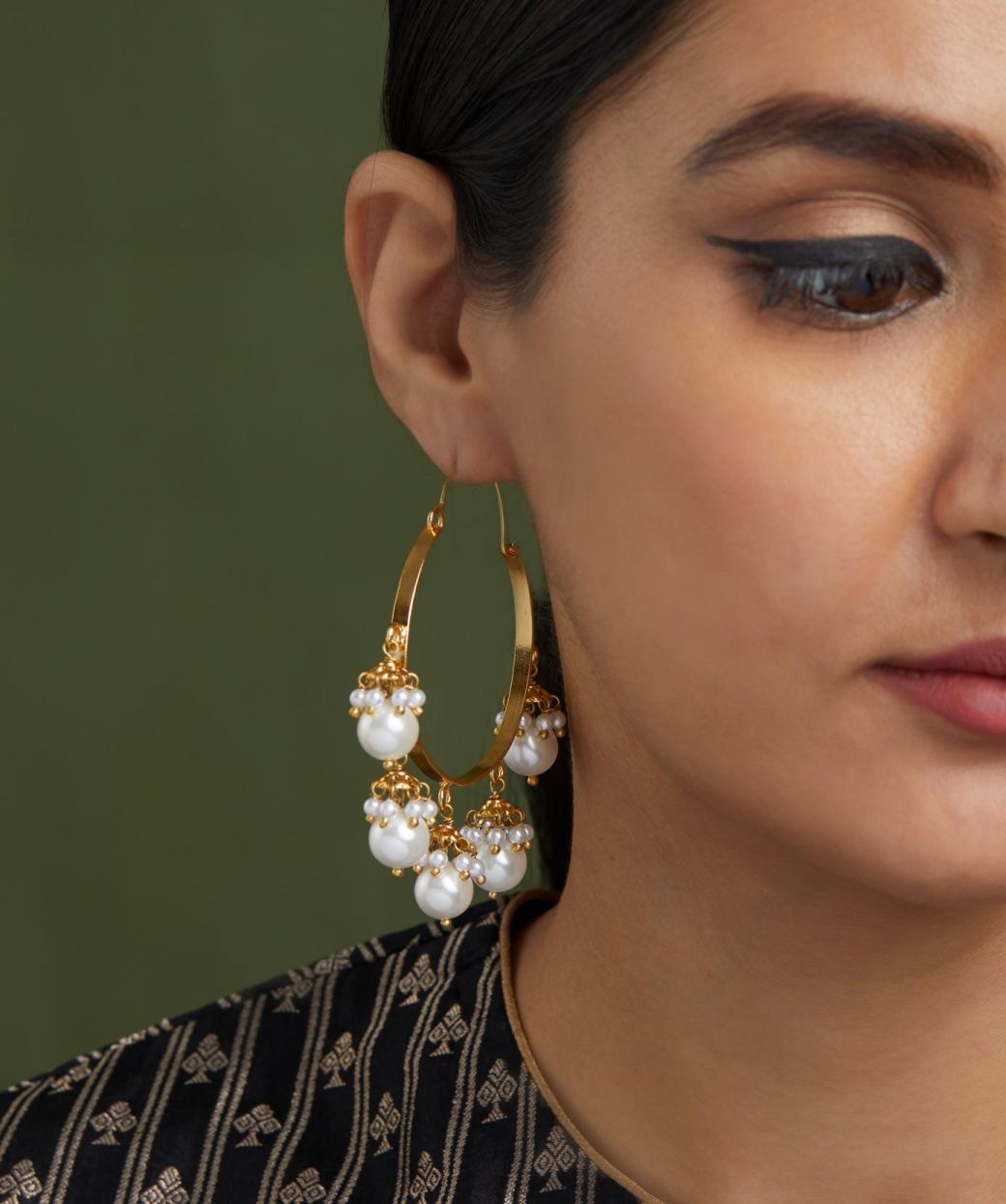 Pearl Cap Hoops