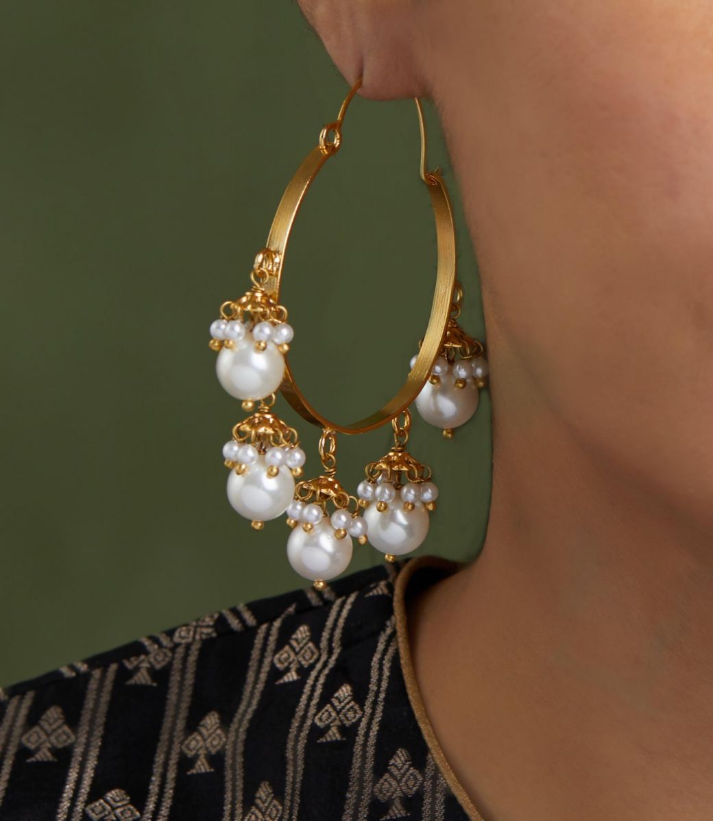Pearl Cap Hoops