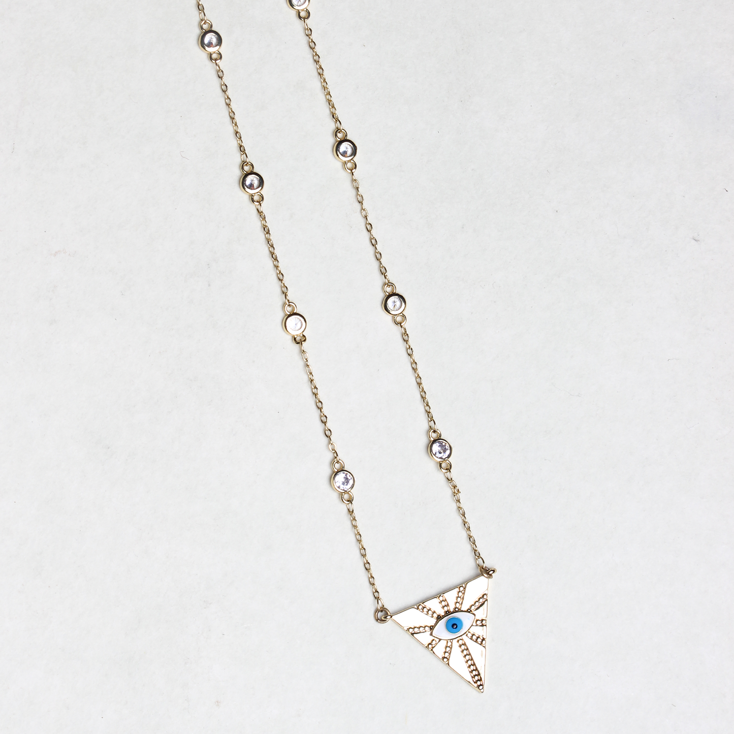Swarovski Chain with Triangle Evil Eye Necklace
