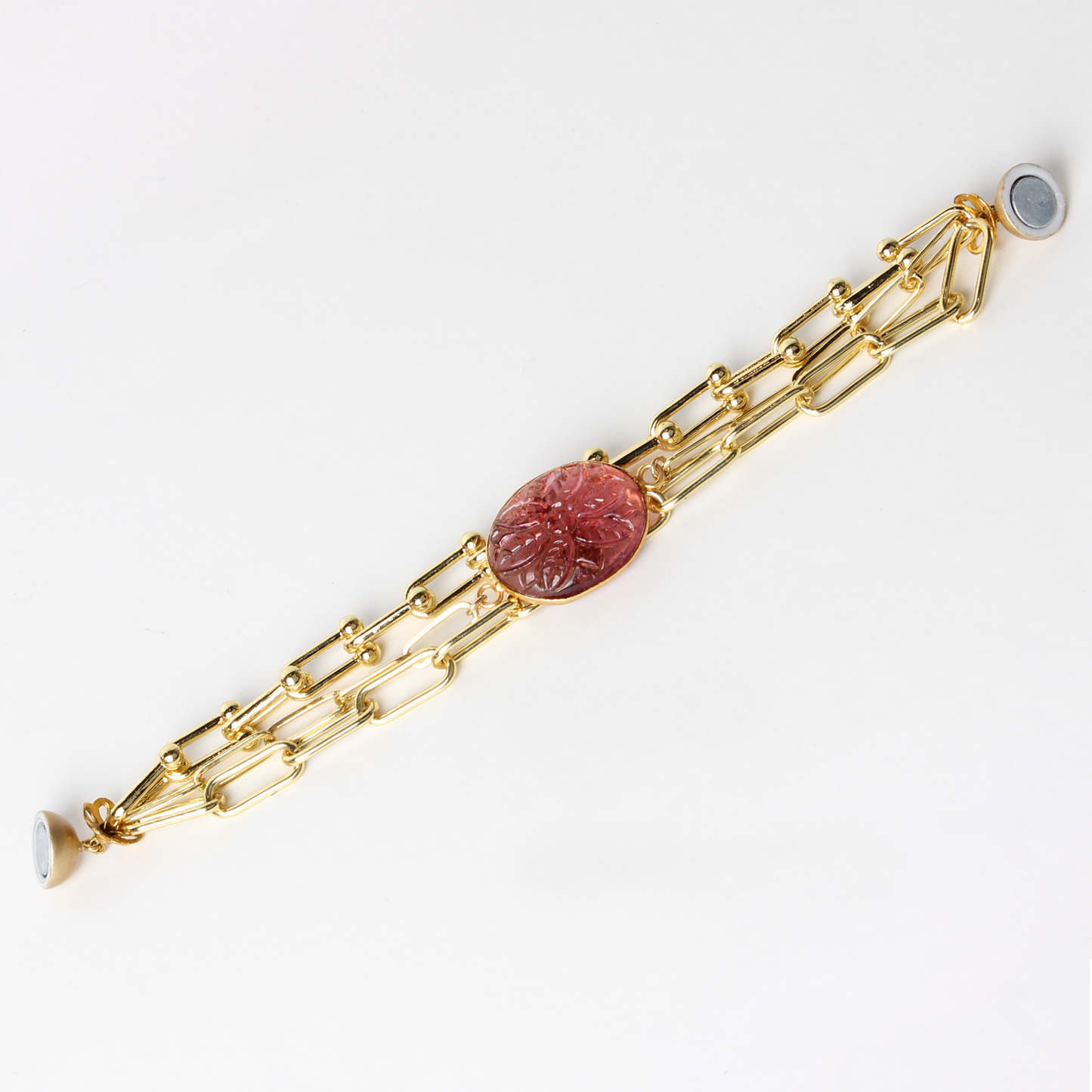 Pink Carving Magnet Bracelet