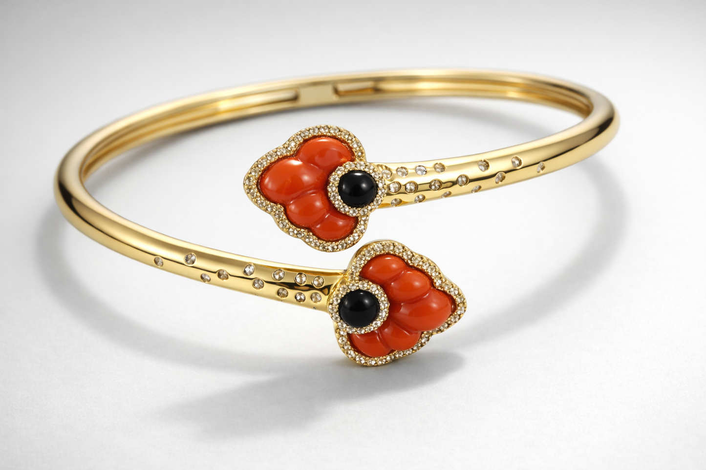 Coral With Black Liza Bangle Bangles