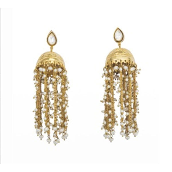 Polki hanging chain jhumki