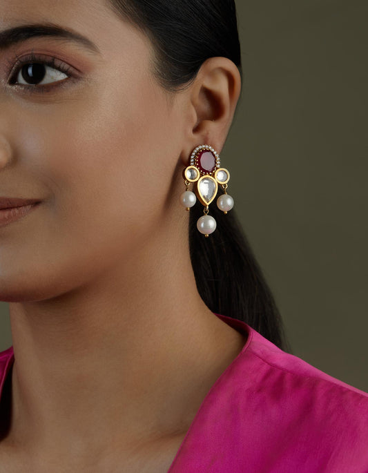 Kundan Pearl Earrings