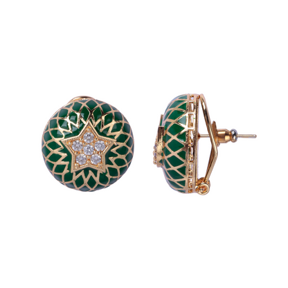 Enamel Star + Moon Studs