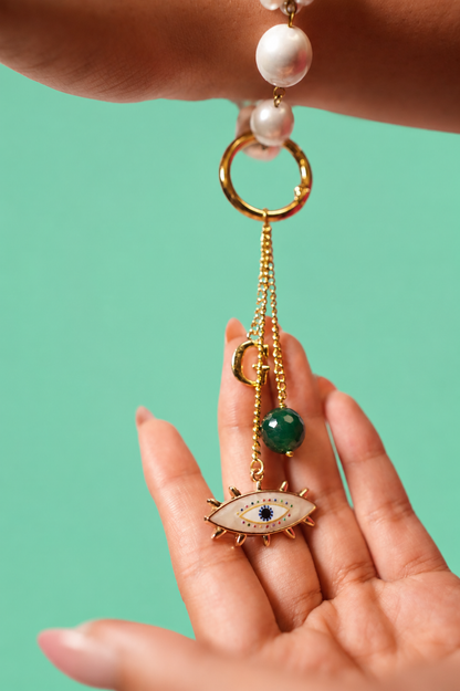Initial evil eye loomba/ Bag Charm