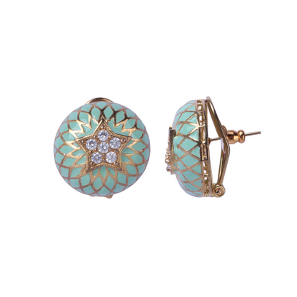 Enamel Star + Moon Studs