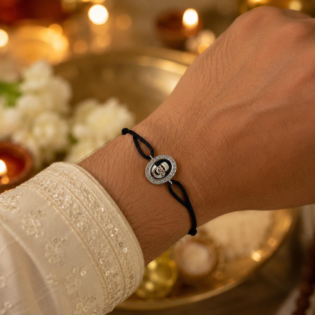 Sai Baba Silver Rakhi