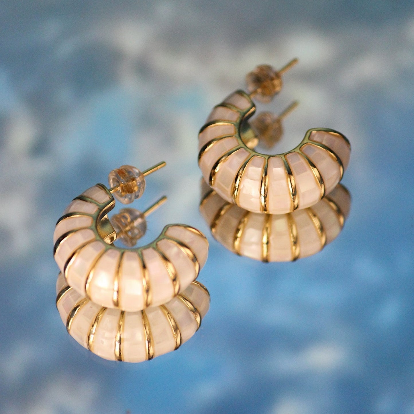 Mother of Pearl Hoops