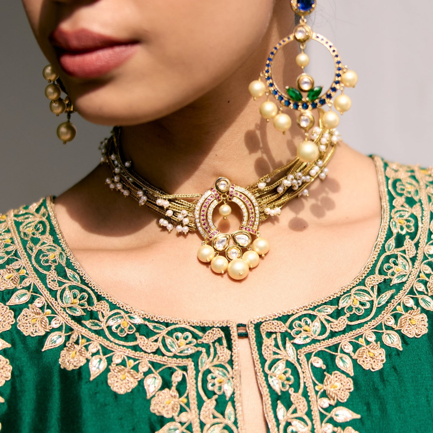 Ruby Motiya Chain Choker