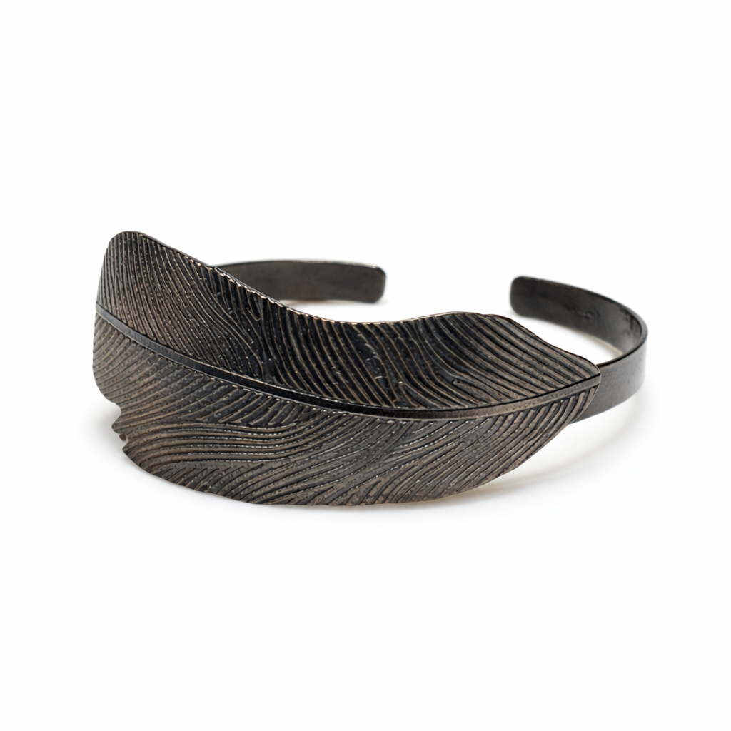 Single Feather Cuff in Black