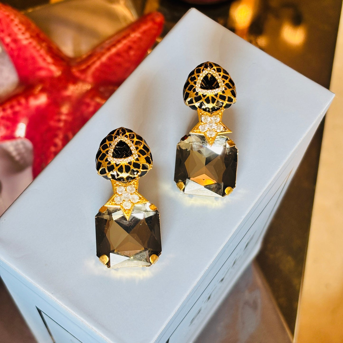 Enamel with Crystal Stud