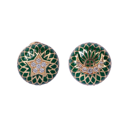 Enamel Star + Moon Studs