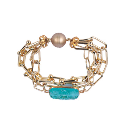Blue Carving Magnet Bracelet (Copy)