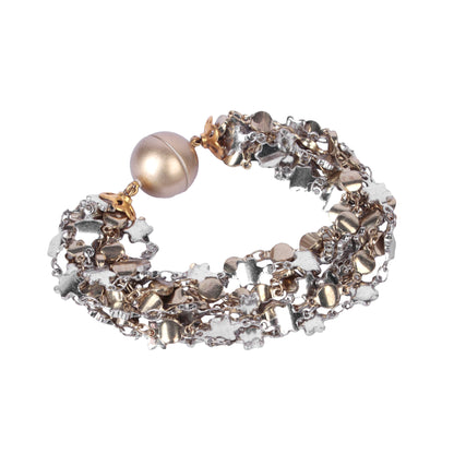 Silver + Gold Magnet Braceet