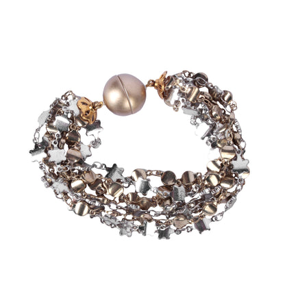 Silver + Gold Magnet Braceet
