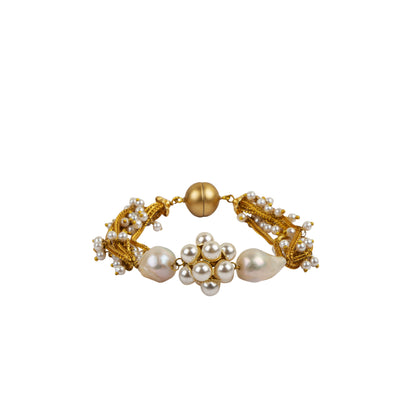 Motiya chain baroque and pearls ball bracelet