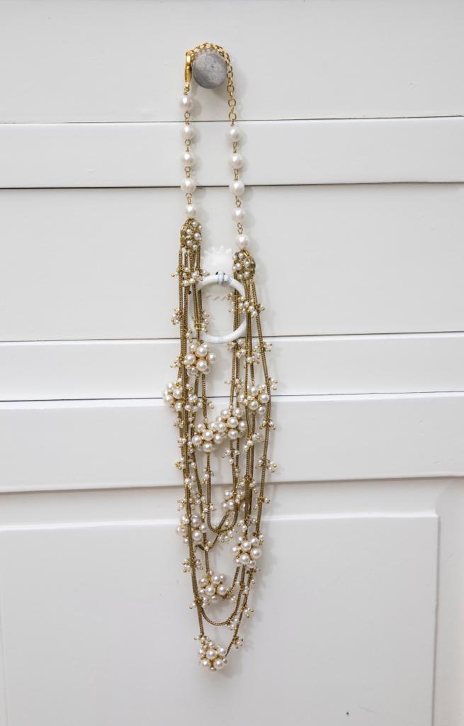 Floral Ball And Pearl Chain Necklace