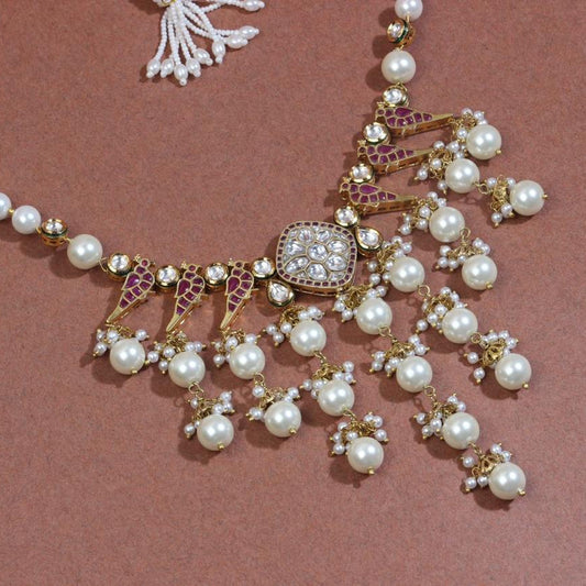 Kundan Birds, Pearl Jhallar Necklace