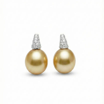 Tripod Golden Pearl Earrings
