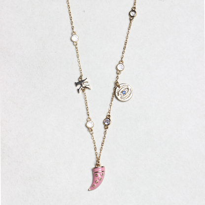Swarovski Chain with Dagger Initial Necklace