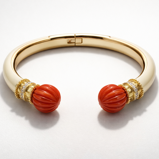 Coral With Ivory Bangle Bangles