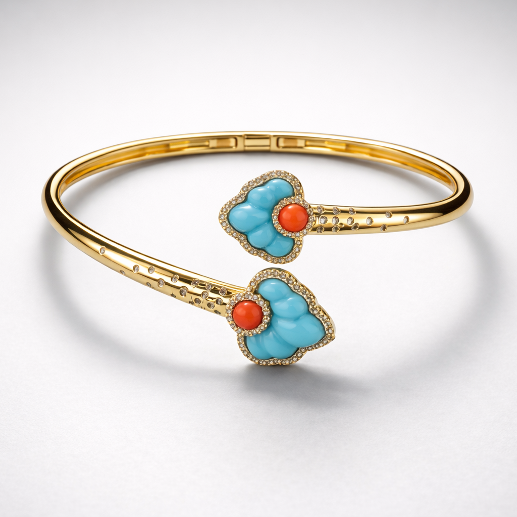 Feroza With Coral Liza Bangle Bangles