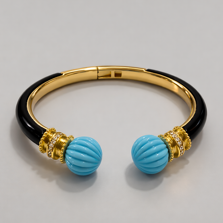 Feroza With Black Enamel Bangle Bangles