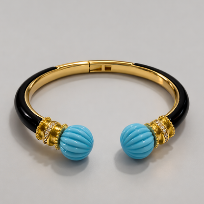 Feroza With Black Enamel Bangle Bangles