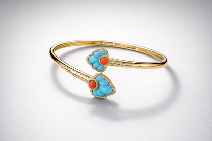 Feroza With Coral Liza Bangle Bangles